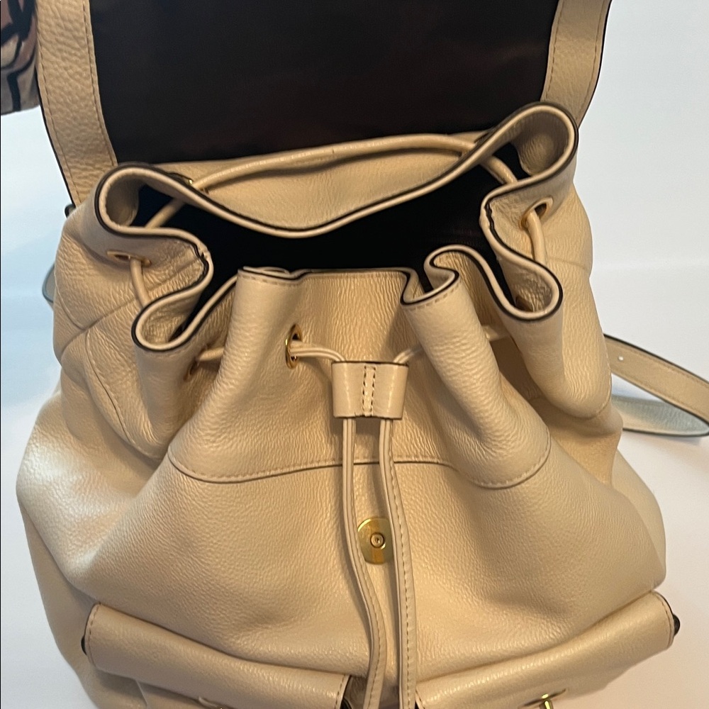Coach Billie Chalk White Pebbled Leather Backpack w/Adjustable Straps & Pockets! - Picture 13 of 16